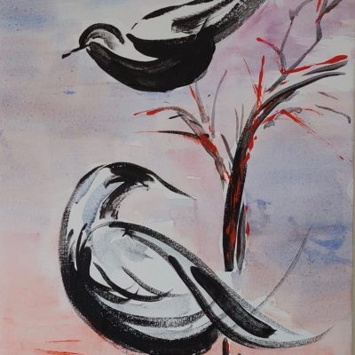 Crows at Seasalter 300mm x 410mm